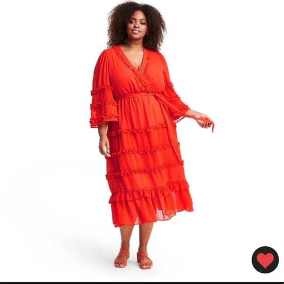 NWT! Alexis red orange dress - Picture 3 of 8